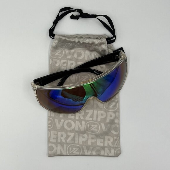 VONZIPPER Bionagle CYQ Crystal Black/Quasar Chrome Lens Sunglasses -NeverWorn - Picture 6 of 6